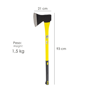 Hacha con mango de fibra de vidrio de 1500 gramos. - Product Image 2