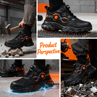 Chaussures de sécurité unisexes légères en cuir microfibre avec embout en acier, semelle intermédiaire en Kevlar, bottes de travail d'hiver pour l'usine