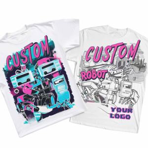 Camiseta gráfica de algodón 100% de alta calidad para hombre, ropa de calle de peso pesado, Camiseta con estampado Dtg de gran tamaño, camisetas impresas personalizadas - Product Image 1