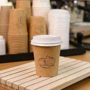 Disposable Paper Cups Thickened Hot Drink Cup Cylinder Shape Wedding Occasion Minimalist Style - Product Image 2