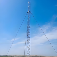 Tour de télécommunication robuste à 3 pieds avec mât guyé, galvanisée à chaud pour zones ventées, services de soudage, découpe et pliage pour stations de base
