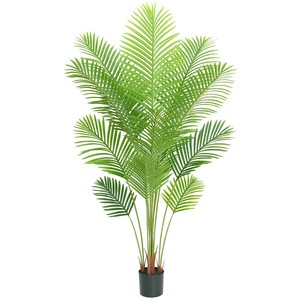 Palmier artificiel moderne de conception verte, plante en pot d'intérieur, pots en plastique, décoration intérieure, aménagement paysager extérieur - Product Image 1