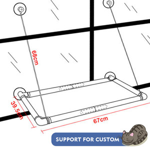 Hamaca colgante para gatos y mascotas, asiento de ventana gris, venta al por mayor - Product Image 2
