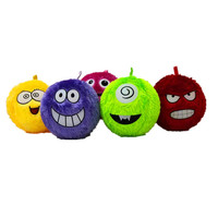 Ballon gonflable moelleux et pelucheux FUZZBIES violet HAIRIE, grand/moyen/petit, visage amusant pour enfants