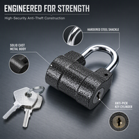 Cadenas en aluminium étanche de haute qualité, robuste, antivol, de sécurité, de fabrication russe, personnalisable en gros avec 3 clés