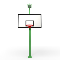 Support de basket-ball carré à énergie solaire, poteau robuste, système d'éclairage LED, panier de basket extérieur conforme aux normes FIBA