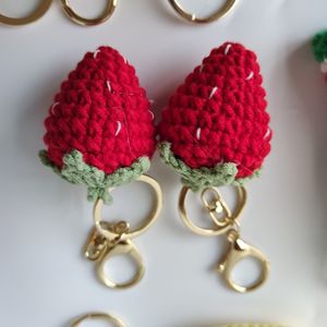 Fruits artisanaux au crochet : fraise, pastèque, cerise, <span class=keywords><strong>carotte</strong></span>, banane – Aliments simulés tricotés – Cadeaux de Saint-Valentin et de Noël - Product Image 5
