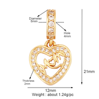 Mode coeur fleur étoile lune tasse voix Tube 18K or breloque, Bracelet boucle d'oreille attachement bijoux composants résultats approvisionnement Q13