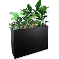 Grand ensemble de jardinière en métal rectangulaire marron Kit de pot de fleur de plantation d'intérieur décoratif et extérieur pour jardin maison pépinière