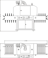 Machine de polymérisation UV semi-automatique commerciale pour bouteilles de jus, shakers cylindriques, avec courroie de polymérisation en acier inoxydable résistant à la chaleur