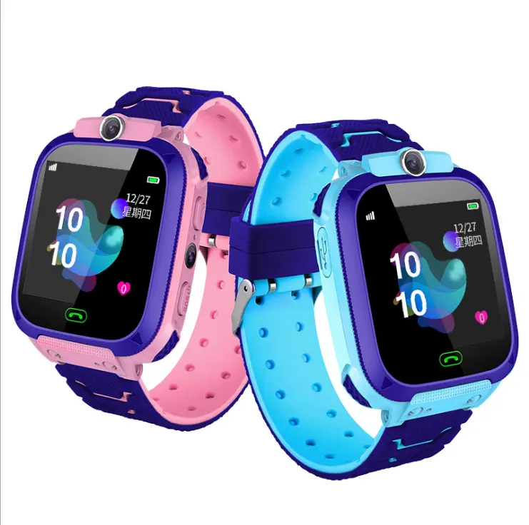 Sim kart ile L12 çocuklar akıllı saat IP67 su geçirmez sos kamera smartwatch telefon GPS takip cihazı izle çocuk