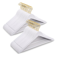 Cintre en bois blanc personnalisé de meilleure qualité avec crochet en or présentoirs de magasin