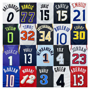 أحدث قمصان كرة السلة الأمريكية بالجملة لعام 2025 مطبوعة بالحرارة 77 لوكا دونسيتش 15 نيكولا جوكيتش 34 جيانيس أنتيتوكونيمبو - Product Image 1