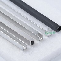 Profil U Kustom dari Paduan Aluminium 6063 untuk Slot Pemasangan Kaca & Rel Pandu, Profil Berbentuk U yang Dapat Disesuaikan untuk Penyegelan Tepi