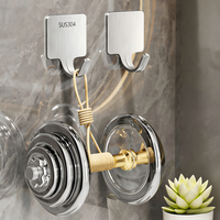 Crochet mural auto-adhésif en acier inoxydable SUS304, sans perçage, pour serviettes, peignoirs et vêtements, crochet simple carré pour cuisine et maison