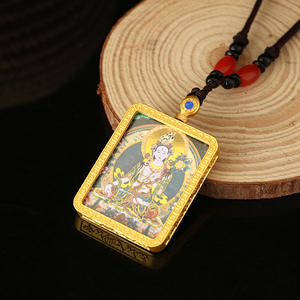 Haute qualité Unique népal bouddhisme pendentif colliers femmes amulette Style chinois Maitreya collier bijoux nouveaux ornements thangka - Product Image 3