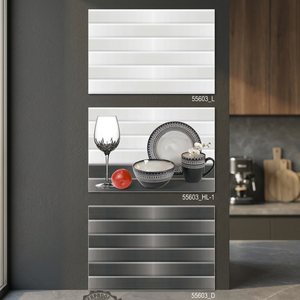 Carreaux muraux 3D brillants de designer noir dernier cri 300x450mm 30x45cm 12x18 pouces Idéal pour la décoration de cuisine Prix de gros - Product Image 6