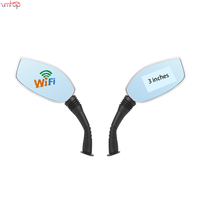 Caméra de Moto Rétroviseur 3 Pouces avec Wifi 1080P Enregistrement en Boucle pour Moto