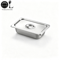 Plat de service GN en acier inoxydable SUS201 Oulu 1/4*20CM de profondeur, compatible avec les cuisines commerciales et le transport de denrées alimentaires
