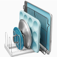 Support de rangement réglable pour couvercles de casseroles en fer, support de cuisine multifonctionnel créatif pour couvercles de casseroles, planches à découper et plateaux de cuisson