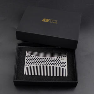 Pettine a doppio dente in acciaio inossidabile da uomo con carta di credito - Product Image 6