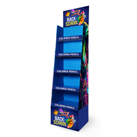 Support d'affichage en carton ondulé personnalisé pour la promotion au détail, empilable, autoportant, point de vente, retour à l'école