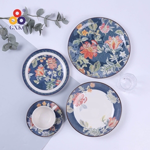 Bán Buôn Tốt Trung Quốc Cổ Điển Nhật Bản Hoa Đồ Đá Sứ Đặt Bữa Ăn Tối Với Coupe Tấm Và Bát Và Chén Trà Và Đĩa - Product Image 4