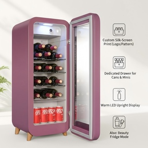 Vinopro Low Noise Temperature Display Glass Retro Wine Cooler 50l 22 Bottles Beverage <b>Fridge</b> Wifi Smart Refrigerator Cooler - Product Image 2