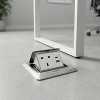 Enchufe de suelo retráctil lento de aluminio de alta calidad MAADN para oficina en casa, 13A, con puerto USB tipo C, precio de fábrica.