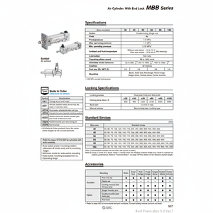 SMC Pneumatics Cylindre pneumatique MBBF50TF-50-HN Cylindres de haute qualité Produit - Product Image 1