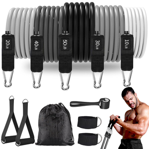 11-Mảnh Thân Thiện Với Môi Cao Su Toning Ống Biểu Tượng Tùy Chỉnh Cường Độ Cao Tập Thể Dục Resistance Band Set Tập Thể Dục Thể Hình Ban Nhạc - Product Image 6