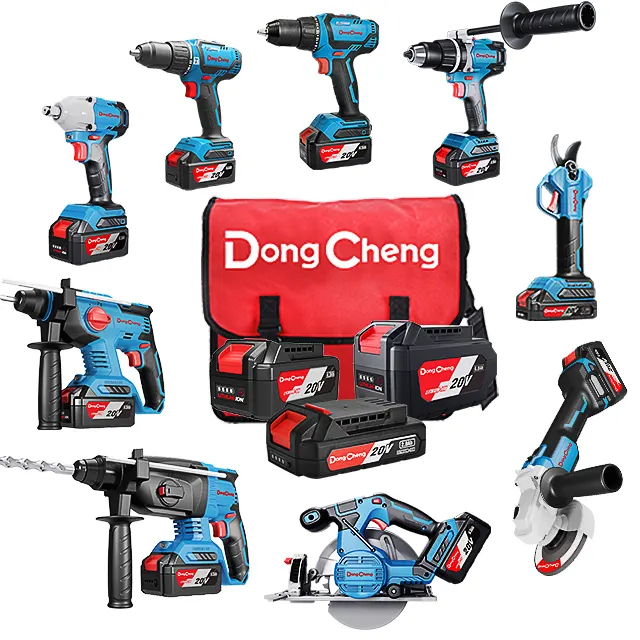 Dongcheng In One Battery 20 Volts Lithium Battery Brushless Power Tools Combo Kit Cordless
