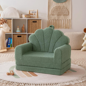 Children's Folding <b>Sofa</b> Fabric High Elasticity Foam 1 Seat Age 2 And Above With Handrails For <b>Kids</b> Reading Area - Product Image 2