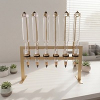 Entrepôt aux États-Unis en stock, livraison rapide, support de présentation de parfum de luxe doré 375 ml, 6 bouteilles, distributeur de parfum pour mariage