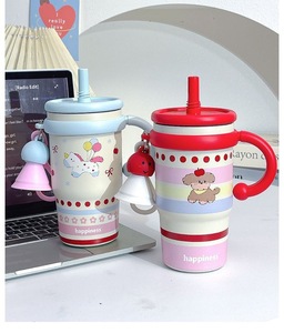 Logotipo personalizado 600ml lindas <span class=keywords><strong>tazas</strong></span> de acero inoxidable caliente y frío Thermoses 20oz vaso para niños con mango - Product Image 6