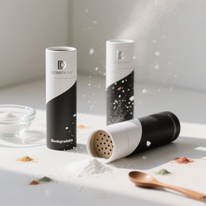 Recipiente de tubo de papel de especias de grado alimenticio reciclable biodegradable impreso personalizado de nuevo diseño con tapa de coctelera de tamiz - Product Image 4