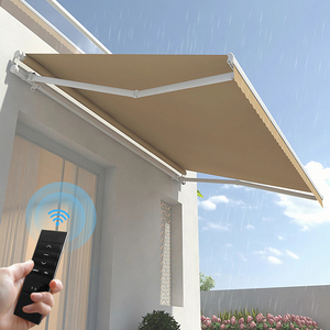 Trung Quốc cơ giới điện từ xa có thể thu vào mái hiên tán khung hợp kim nhôm với Polyester buồm chất liệu - Product Image 5