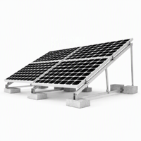 Système de montage de panneaux solaires, supports pour toit en béton, kit de montage solaire pour toit plat personnalisé, inclinaison réglable, galvanisé à chaud, 20-25