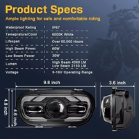 Phare avant LED agressif pour moto avec lumière DRL, étanche IP67, pour Softail Fat Bob FXFB FXFBS 2018+