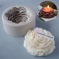 Moule en silicone pour la fabrication de bougies, moule d'injection en résine époxy pour la décoration de cadeaux personnalisés en gros, grande pivoine, savon, bougie