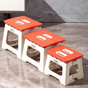 Folding Stool Plastic Portable Outdoor Camping Chair Minimalist Modern Style Train Bench Handheld Seat - Product Image 4