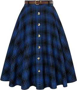 Jupe plissée Maxi de taille haute personnalisée pour femmes, couleur unie, design de mode, style décontracté avec décoration de ceinture - Product Image 3