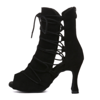 Bottines Jazz Montantes Classiques en Jean Bleu pour Femme LUOQIAO, Chaussures de Danse Latine Sexy à Talons Hauts avec Semelles en Daim/Vrai Cuir