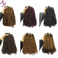 FH 10"-24" Lots de mèches de cheveux humains bruts bouclés Pixie, Double Drawn, Funmi Curl, Cheveux brésiliens vierges, Tissage de cheveux en trame, Bouclés Birmanes