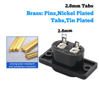 Prise d'entrée LANZMFG LZ-8-7BS1 noire à 2 broches IEC320 C8 à visser, connecteur CA 250V 2.5A, adaptateur de montage sur panneau électrique