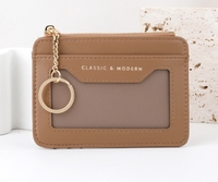 Dompet Kulit Mini Wanita Custom dengan Gantungan Kunci, Tempat Kartu Kredit untuk Wanita dan Gadis, Produk Tas Tangan