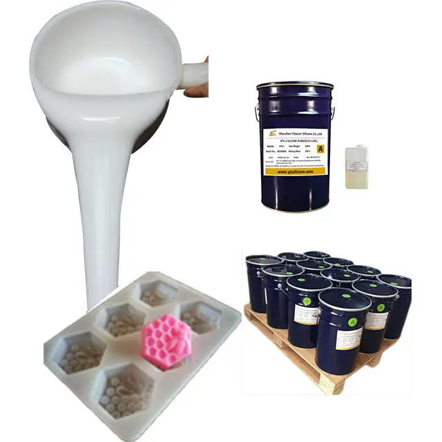 Molduras rtv-2 de silicona líquida, goma de silicona con endurecedor para fabricación de jabón/moldes de velas