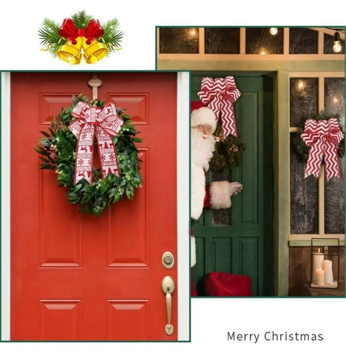 Laços vermelhos para árvore de natal, decoração de natal, papai noel, festa, presente, natal, 1 peça