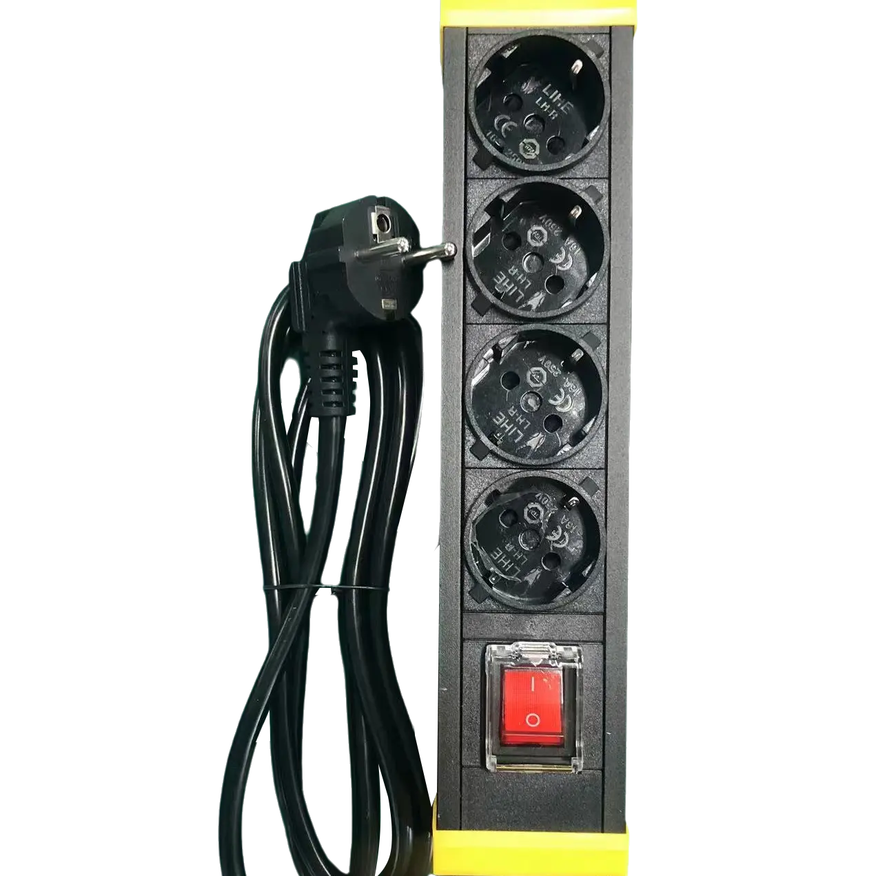 European Standard 16A 250VAC Industrial Power Strip German/French Universal Plug 1U 4-Bit Industrial Lightning Protection Filter