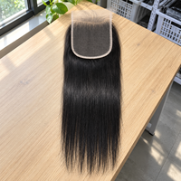 Penjualan Terlaris Tresli Hair Closure Yaki Straight Human Virgin Hair Lace Closure 4x4 5x5 6x6 7x7 HD Transparent Lace Closure Frontal